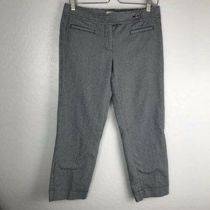 Ann Taylor LOFT Women's Black White Houndstooth Straight Leg Pant Trousers